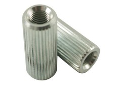 Kluson Anchor Bushings (2) for studs Fine Knurl 1.25 in clear zinc (USA Made)
