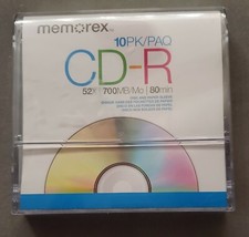 Memorex High Speed CD-R 10 Pack Discs, 52x, 700MB ,80 min New In Packaging
