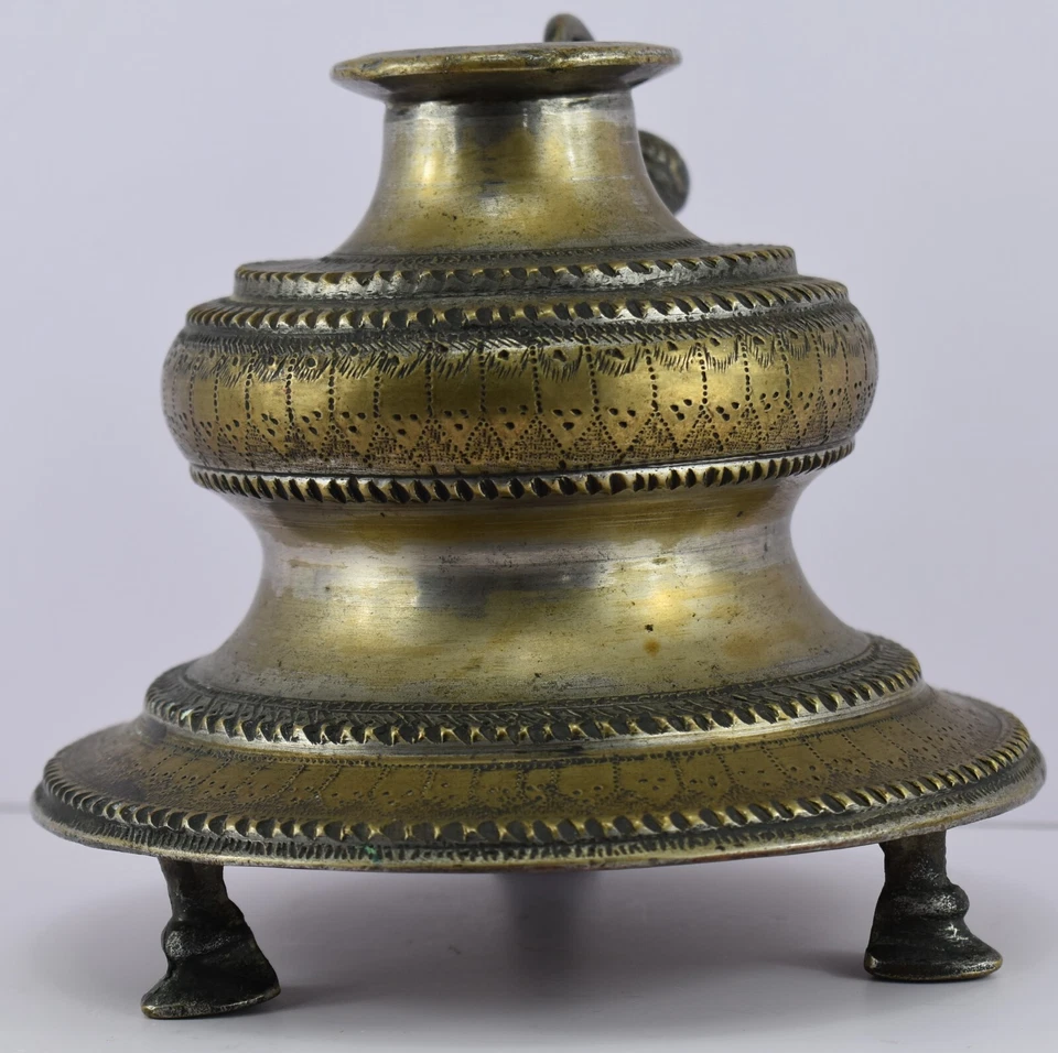 Cachimba antigua islámica otomana india persa antigua pipa de agua de bronce Foto 3 de 4