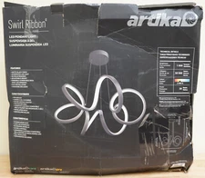 Artika Swirl Ribbon LED Pendant Light Fixture Matte Black PDT-SR-BL