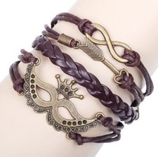 Women Men Vintage Bracelet Mask Crown Surfer Bracelet Arm Jewelry Chain Trendy