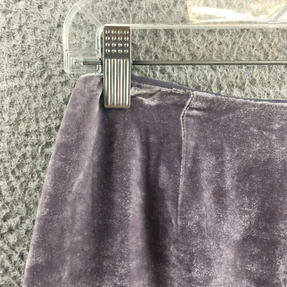 Falda informal de esquina línea A para mujer 4 (actual 28X24) púrpura gris terciopelo floral nueva Foto 3 de 4