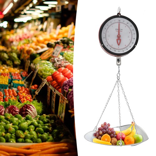 Bilancia da appendere circolare quadrante supermercati bifacciale 10 kg/22 libbre - Foto 3 di 19