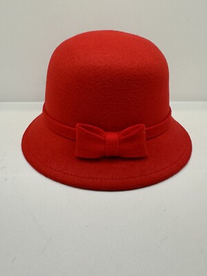 Women Church Cloche Flapper Hat Lady Bucket Winter bow cap