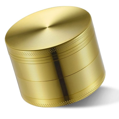 4-Piece 2.5in Spice Herb Grinder Metal Herb/Spice Grinder 45 Sharp Gold 2-in-1 - Picture 5 of 23