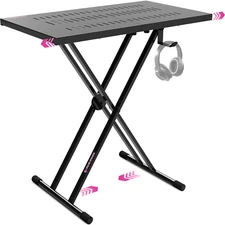 Expandable DJ Table Stand – Portable Booth for Laptop, Mixer, Keyboard, Synth
