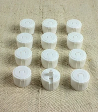 Set Of 12 Flip-Top Spout Caps | Plastic Squeeze Bottles.