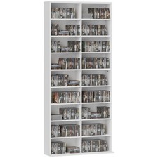 HOMCOM 640 CD Storage Unit 360 DVD Storage Tower w/ 18 Compartments White