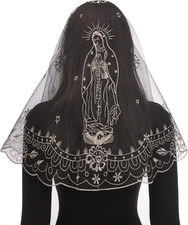 Bozidol Catholic Church Veil, Our Lady Guadalupe Lace Mantilla Head Covering