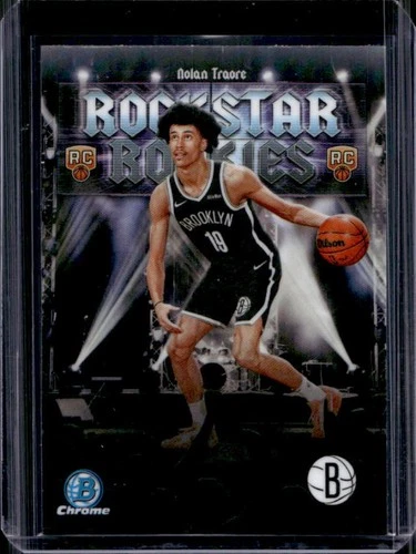 2025-26 Bowman Nolan Traore Chrome Rockstar Rookies RC Refractor #RR-19 Nets
