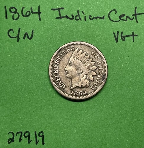 1864 Indian Head Cent / Penny 1c Vg Very Good Copper-Nickel
