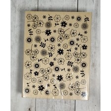 Hero Arts Field of Flowers Floral Background, Design Blocks Rubber Stamp