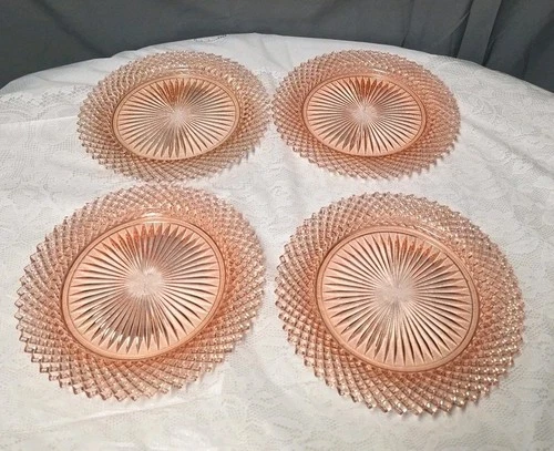 1930s Miss America Pink Depression Glass Salad Plates, Set Of 4