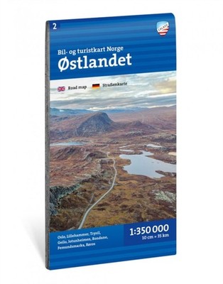 Car and tourist map of Eastern Norway Østlandet 9789189880450