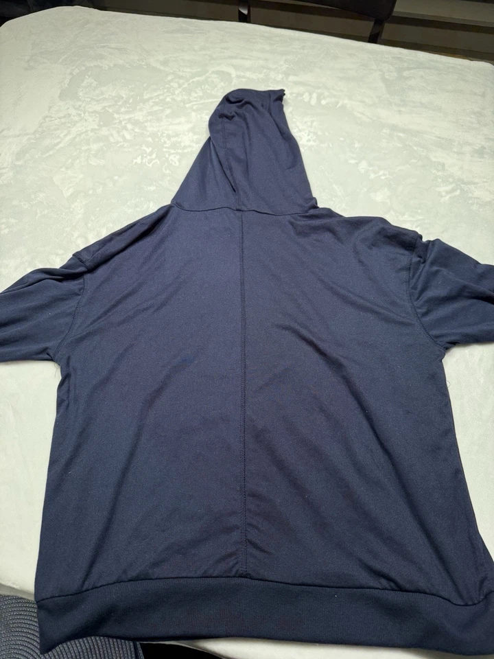 Pulôver com capuz Comfort Trendz feminino M azul marinho leve elástico - Imagem 2 de 3