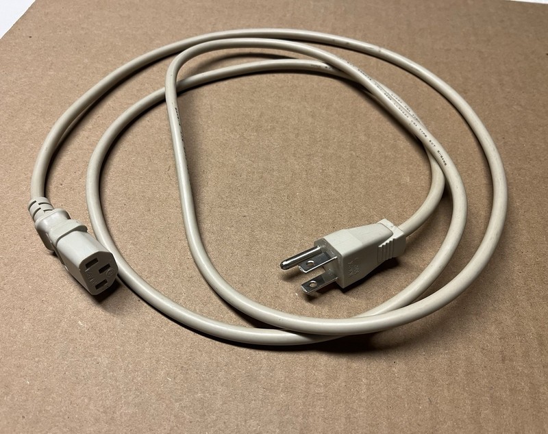 Computer Power Cord, 6’ 3 Prong Wall Plug. Handles 10 Amps At 125 Volts