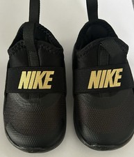 New Adorable Nike Flex Runner 4 Little Boy  s Athletic Shoes Size 5C Black/Gold