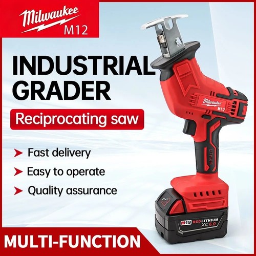 Milwaukee M12 18V Cordless Brushless Reciprocating Saw 3000RPM Sawzall