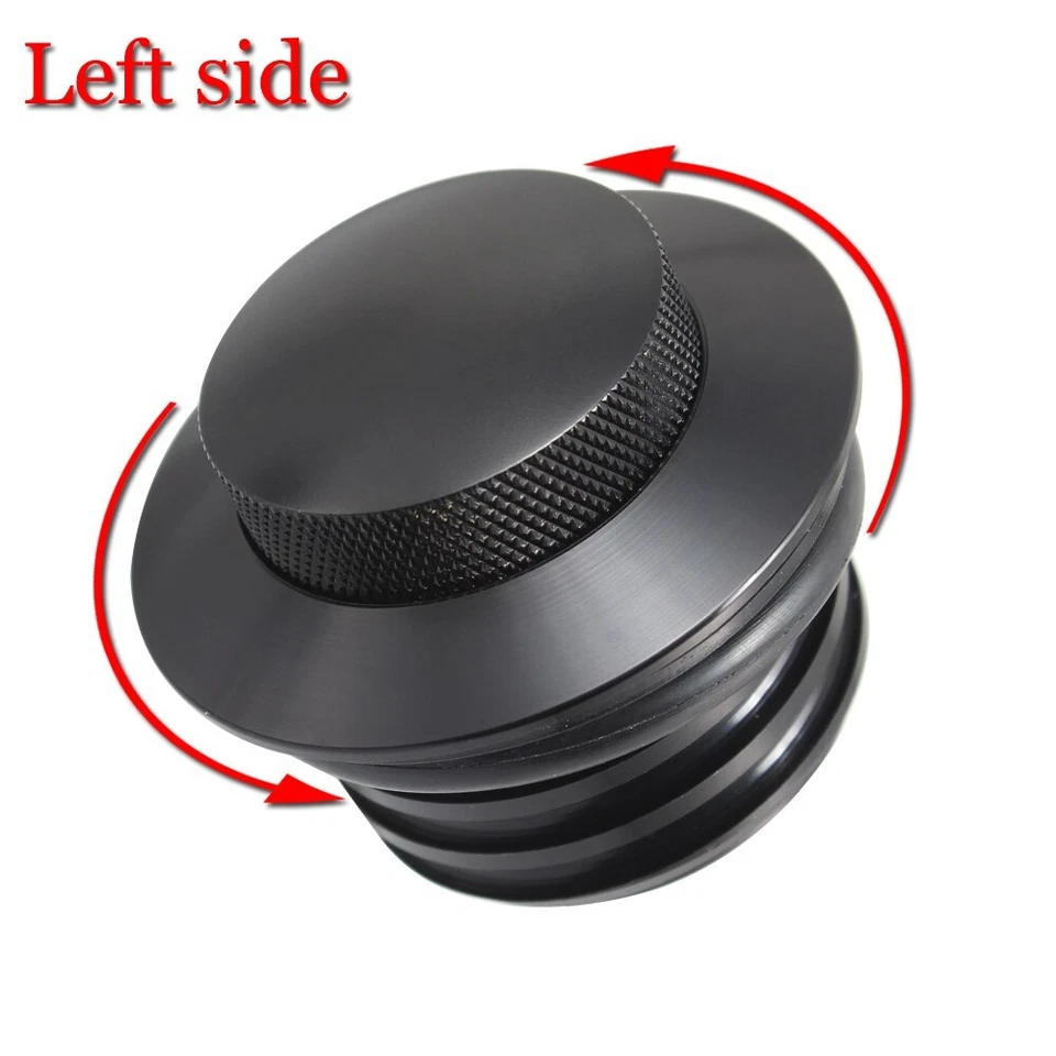 Tapa de gasolina del tanque de combustible ventilado emergente montaje empotrado negro izquierda + derecha se adapta a Harley- Foto 4 de 4