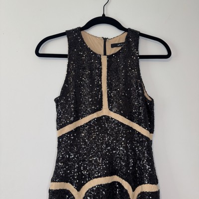ark and co sequin dress Ark & Co black velvet gold sequin dress medium