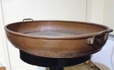 VASSOIO-VASO-RAME-CON MANICI IN OTTONE E SALDATO OTTONE-VINTAGE-PRIMA META 900