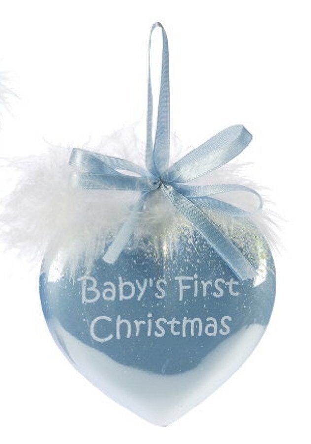 Baby's First Christmas Heart Bauble (Blue) Xmas Christmas Decoration