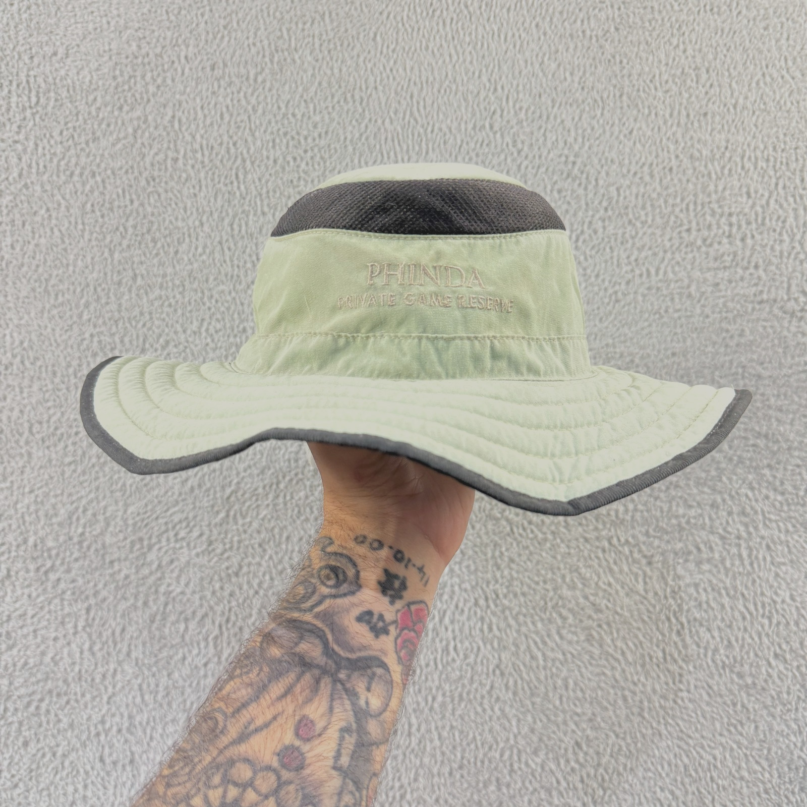 Vintage &Beyond 90's Phinda Private Game Reserve Green Lrg Wide Brim Safari Hat