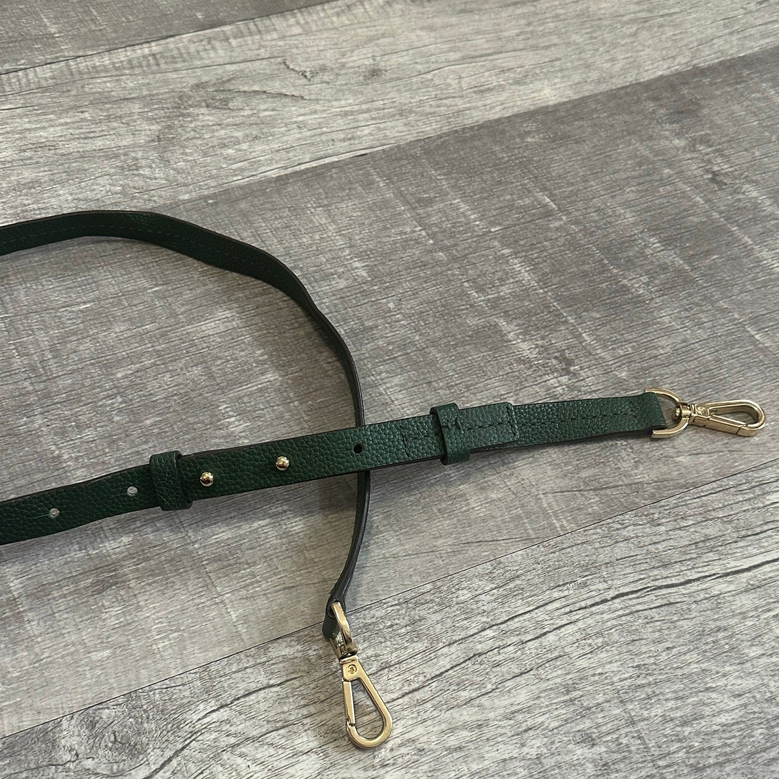 Michael Kors Green Pebbled Leather Replacement Shoulder Strap Gold Tone Clip On thumbnail 2
