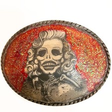 Ivan Brillo Esqueleto Calavera Cinturón Hebilla Mujer Rebelde Rockabilly Actitud