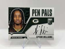 2025 Donruss Elite SAVION WILLIAMS Rookie Pen Pals On Card Black Ink Auto. rookie card picture