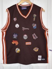 Platinum FUBU Harlem Globetrotters Basketball Jersey XL Brown Orange White