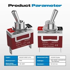 2pcs Waterproof Toggle Switch 12v 30a Spst On Off Marine Heavy Duty 2pcs Waterproof Toggle Switch 12v 30a Spst On Off Marine Heavy Duty