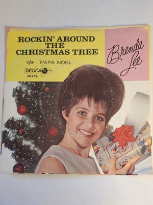 CHRISTMAS PICTURE SLEEVE HIT 45 Brenda Lee Rocking Around the Christmas Tree 