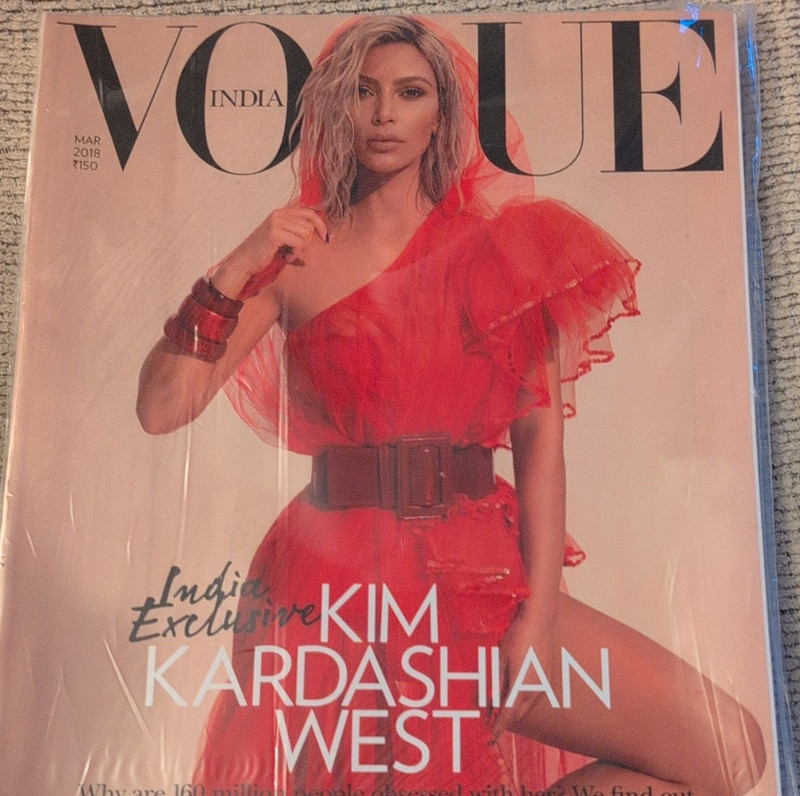 Vogue India March 2018 Kim Kardashian West Cover Fashion Illustrated English
