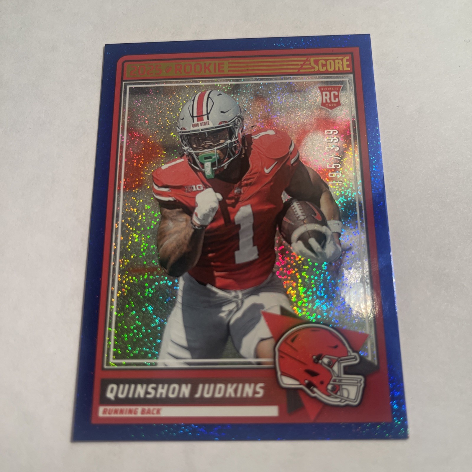 2025 Score - Rookies Quinshon Judkins #38 Blue Dots /399 (RC) NM Ohio State RB