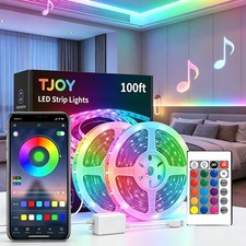 100FT Smart LED Strip Lights, APP Control Music Sync RGB Lights for TV Backlight