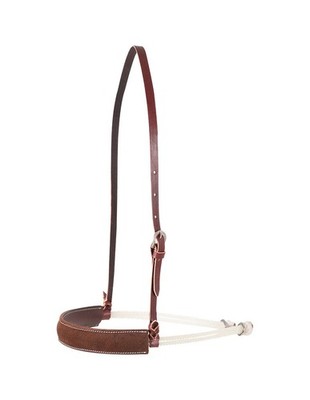 Martin Saddlery Noseband Leather Cover Rope Double Chocolate NB00CH