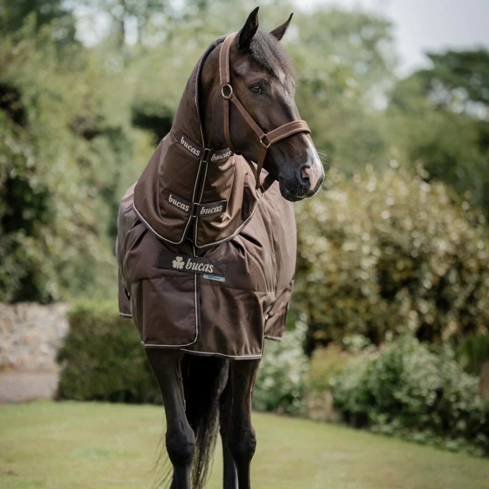 Bucas 165 Espresso Outdoordecke 50g mit Halsteil Irish Turnout Light Regendecke - Bild 2 von 2