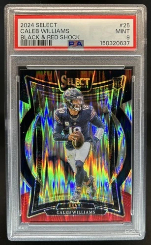 2024 Select Caleb Williams Concourse RC Black and Red Prizm Shock #25 PSA 9