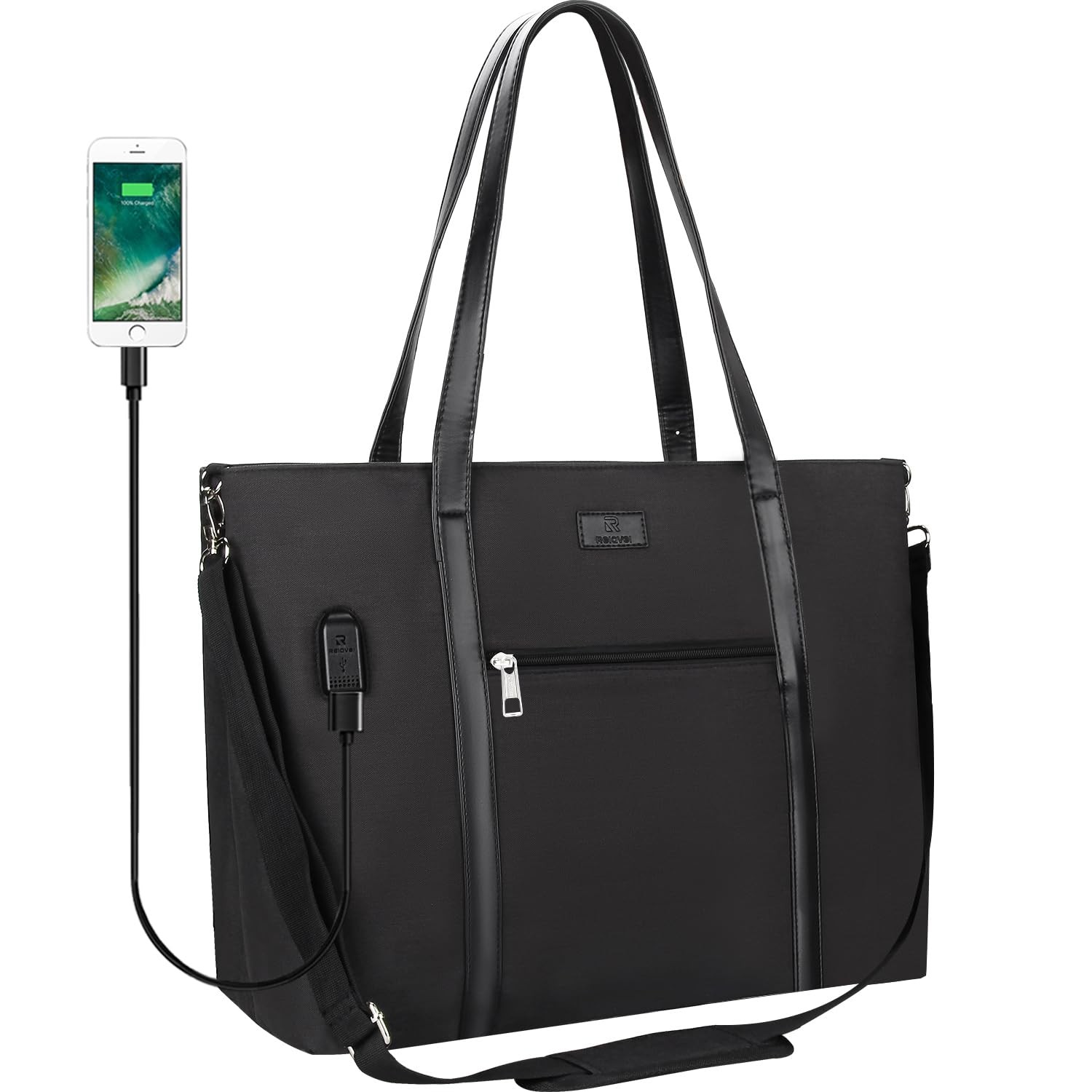 Laptop Tote Bag for Women 17 Inch, Teacher Work Bag with Com