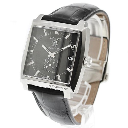 TAG Heuer Monaco WW2110-0 37mm SS Black Dial Automatic Watch #...