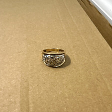 Rare Retired James Avery 14K Gold & Sterling Silver Scrolled Fleur-de-Lis Ring 7