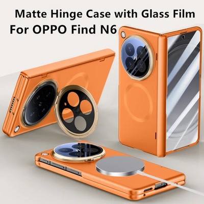 Matt PC Scharnier Magsafe Hülle für Oppo Find N6 HD Kamera Halter Cover Glas Film