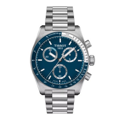 Tissot PR516 Chronograph blaues Zifferblatt Edelstahl Swiss T149.417.11.041.00