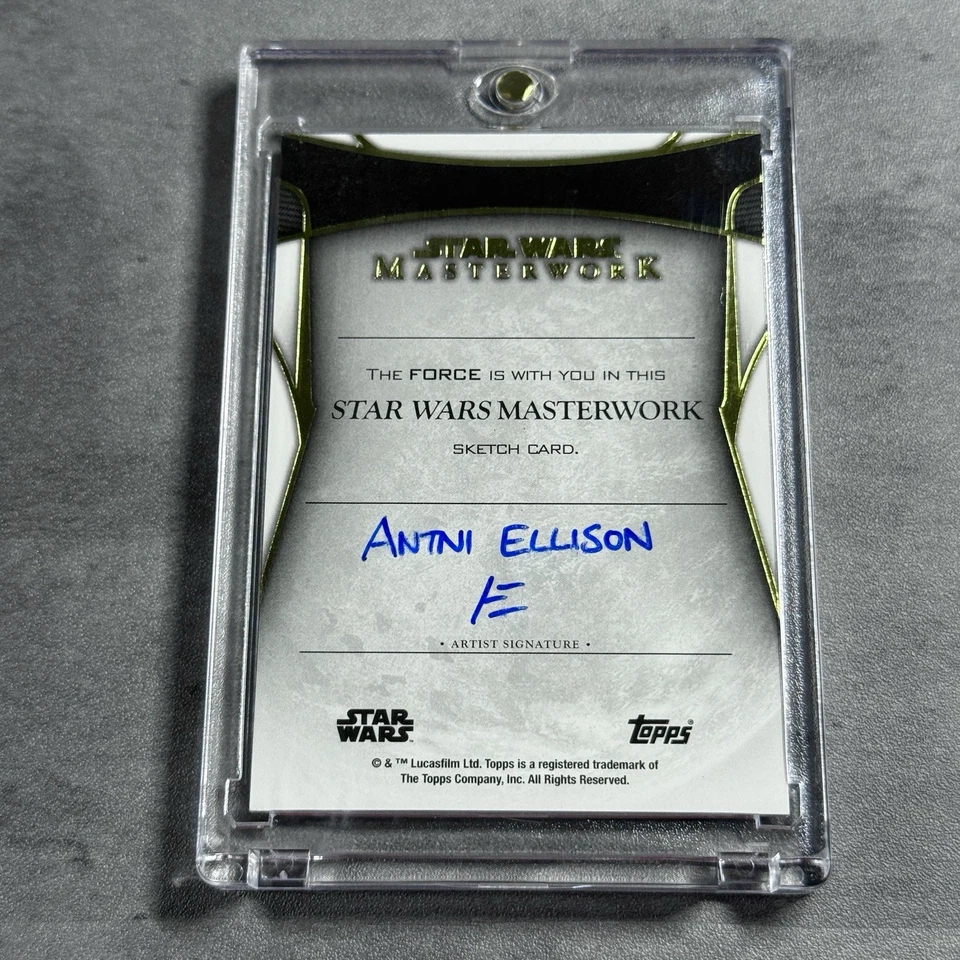 Kylo Renn 1/1 Sketch Star Wars Topps Masterwork 1 of 1 Card Auto Antni Ellison - Image 2 of 2