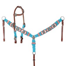 Showman Citrus Sea Mohair Single Ear Headstall  Breast Collar Set