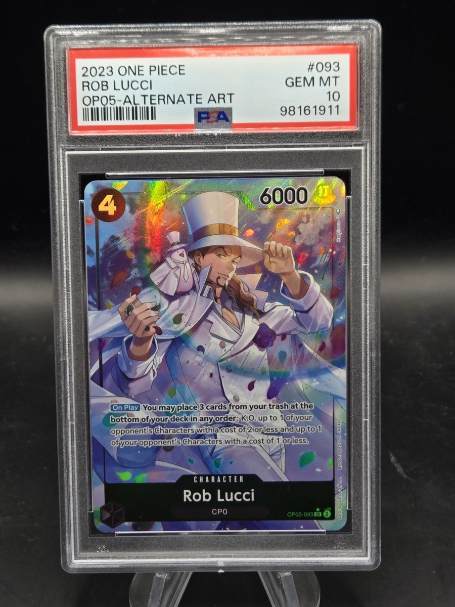 Rob Lucci Alternate Art One Piece #093 OP05-093 English Gem MT PSA