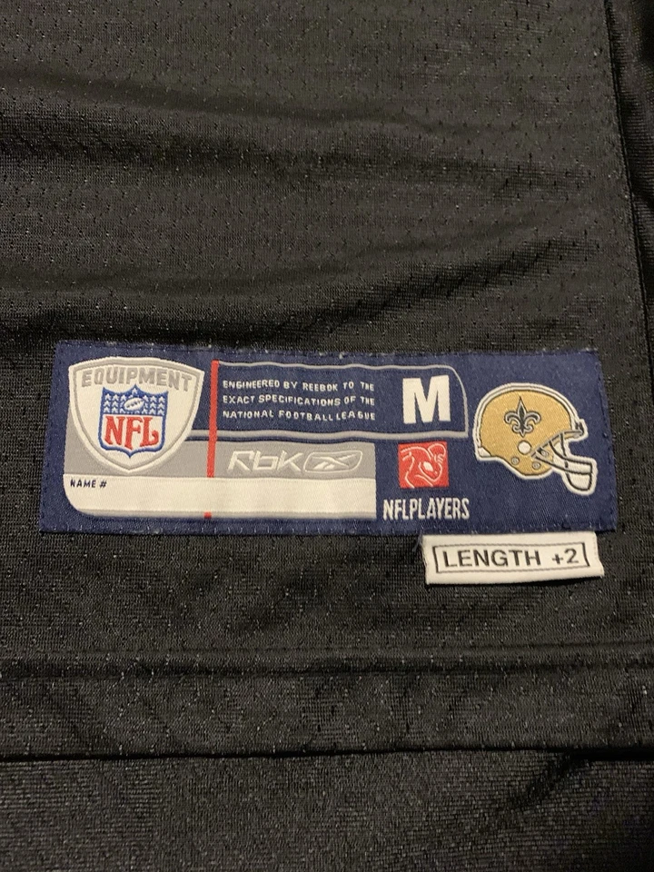NFL New Orleans Saints Reggie Bush #25 Fútbol Cosido Negro Jersey Longitud M+2 Foto 3 de 4