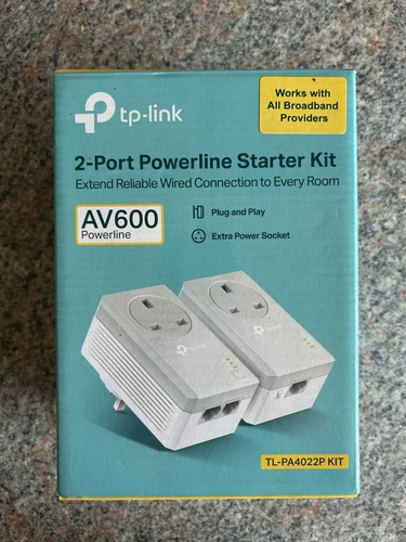 New Sealed TP-Link TL-PA4022P KIT AV600 Powerline Starter Kit 2 Port