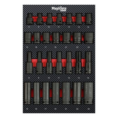 Mephisto ProLine Werkzeug Schlagschrauber Nuss- Set in Carbon Look Soft Inlay